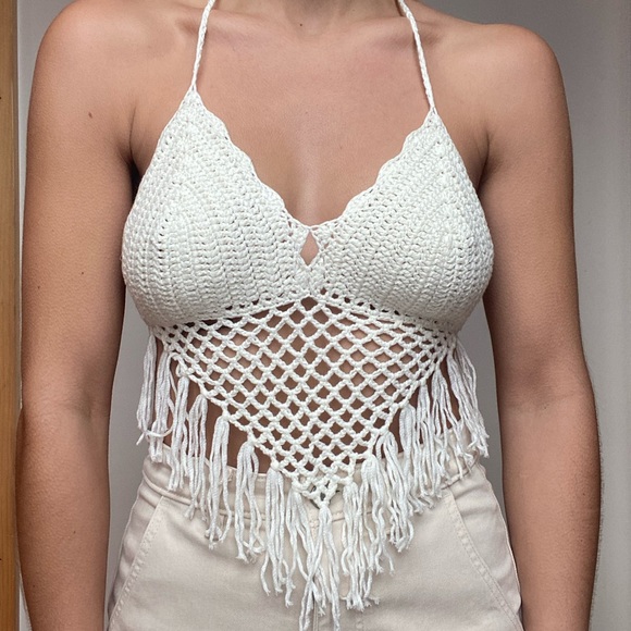 SOLD - Crochet Tie Top Boho - Picture 2 of 11